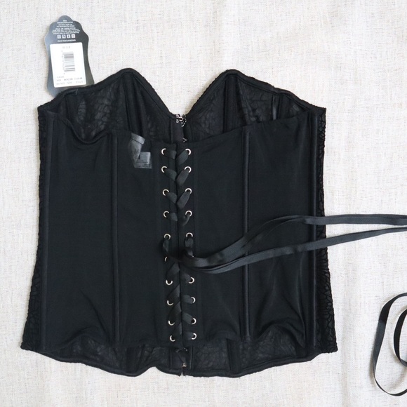 Maidenform Lace Mesh Black Corset NWT - Picture 4 of 14